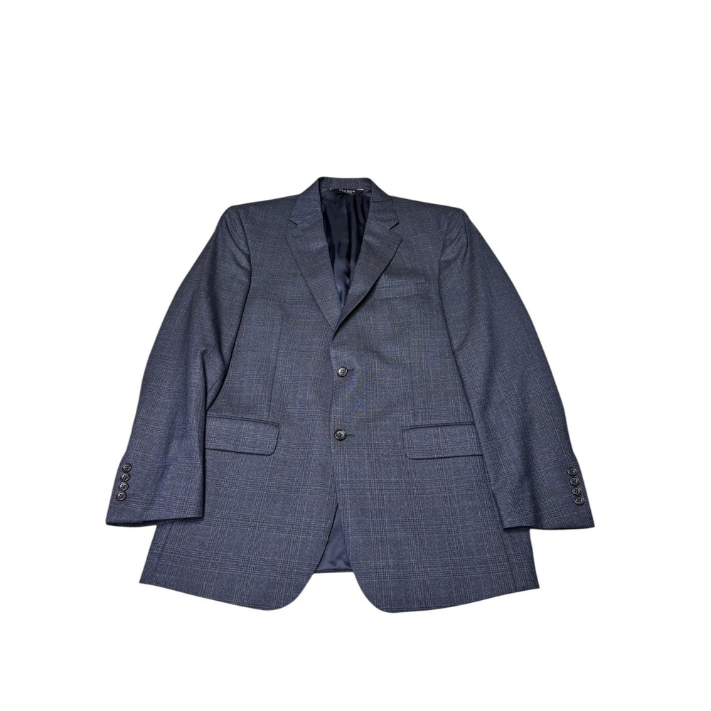 JOS A BANK Mens Tailored Fit Charcoal Plaid Wool Sport Coat Blazer 42R